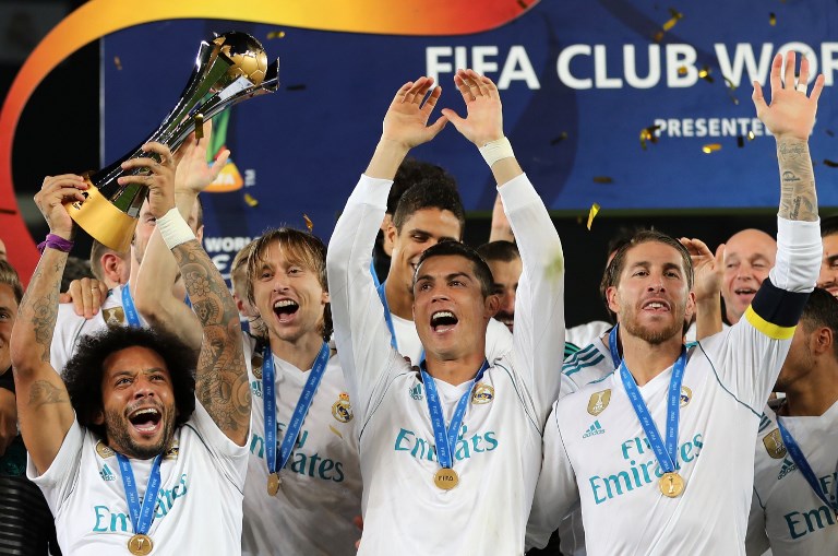 皇馬成為世俱盃第一支成功衛冕冠軍的球隊。法新社