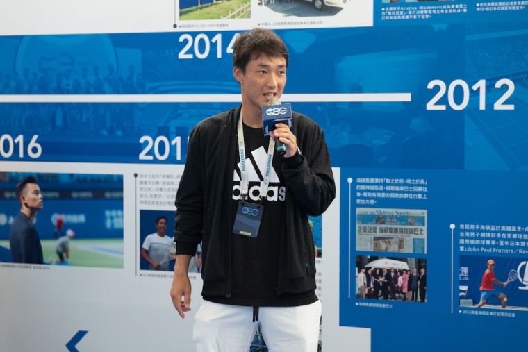 2012高雄海碩盃冠軍添田豪代表致詞，並預祝賽會圓滿成功。海碩整合行銷提供