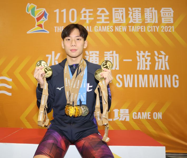 王冠閎今年全運以8金成為最多金選手。李天助攝
