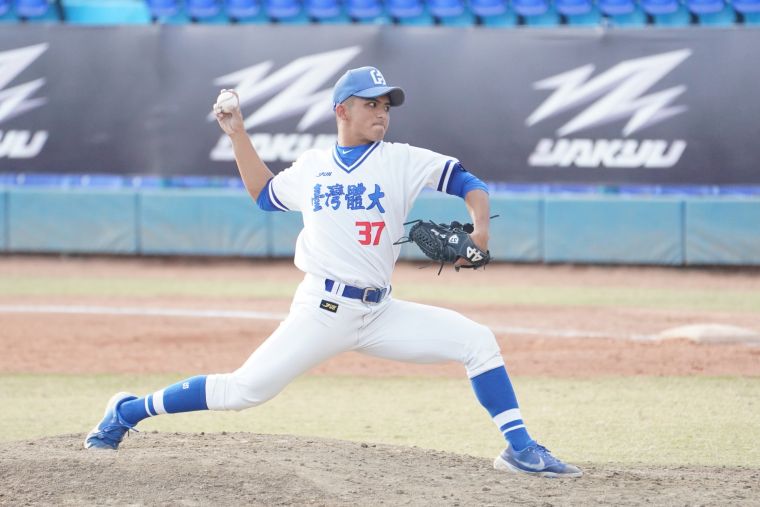 黃紹睿8局好投助台體勝場開張。大專體總提供