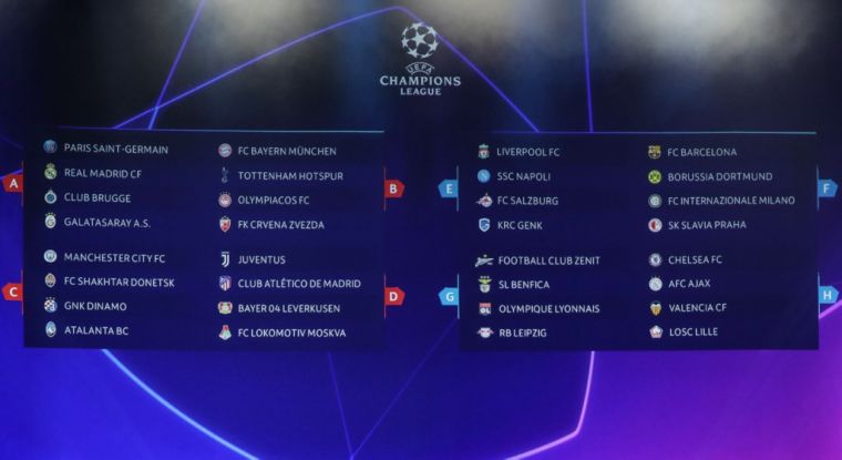 2019-20賽季歐冠32強抽籤出爐。（法新社）