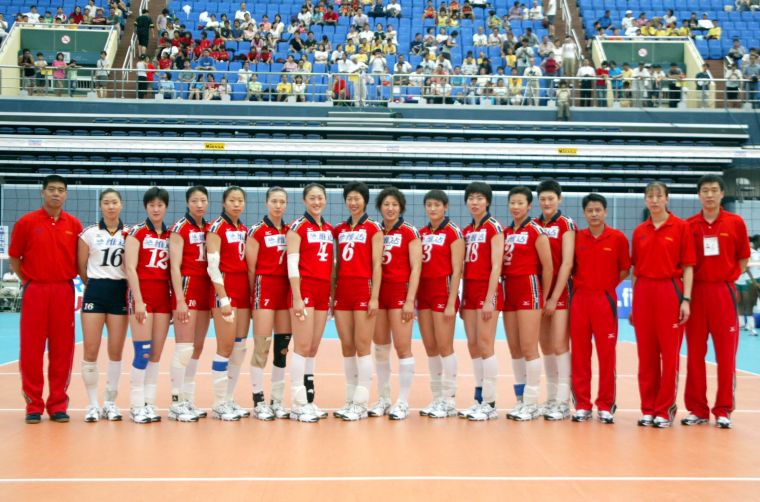 中國女排隊來台參加世界女排大獎賽。林嘉欣／攝影。