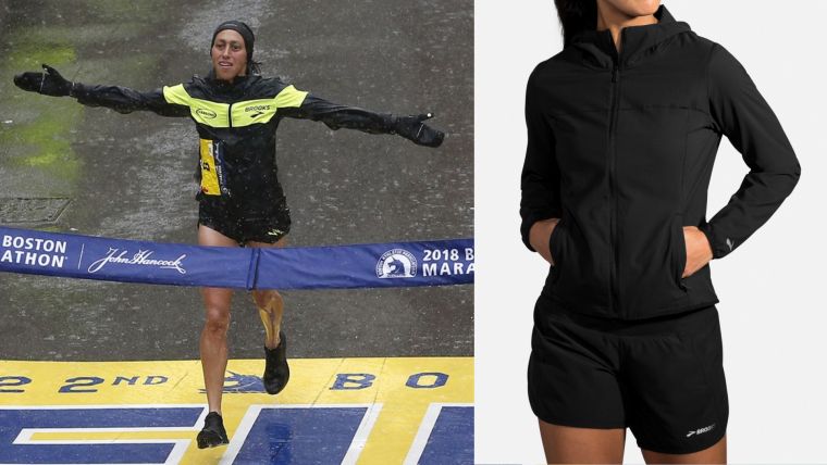 BROOKS CANOPY 外套，幫助 Desiree Linden 拿下2018 波士頓馬拉松女子總冠軍。官方提供