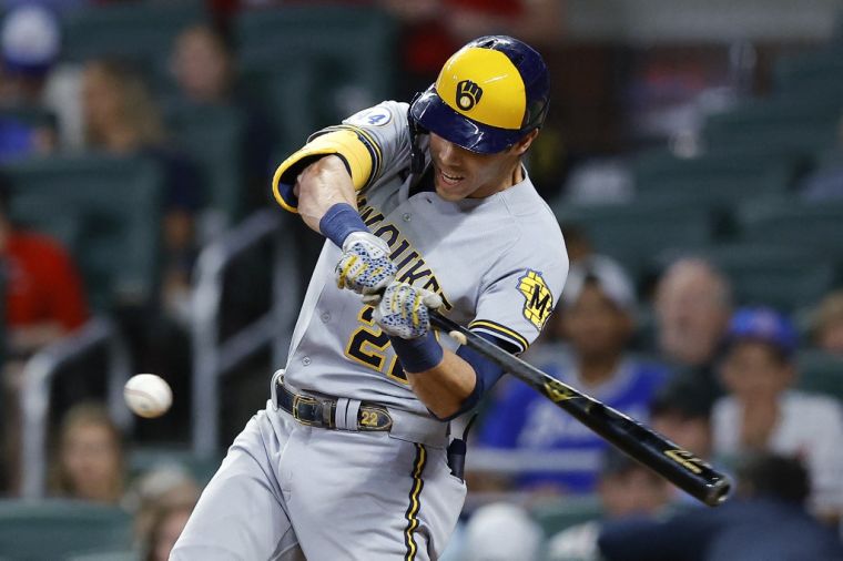 密爾瓦基釀酒人主力外野手耶利奇(Christian Yelich)。法新社