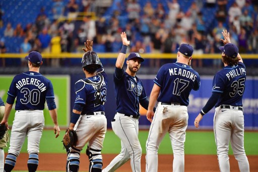 光芒金手套基爾邁爾(Kevin Kiermaier)成爭議人物。法新社