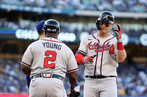 去年才從道奇到亞特蘭大勇士的外野手彼得森(Joc Pederson)。法新社