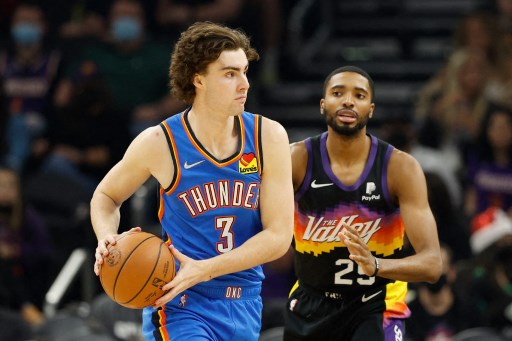 澳洲NBA 19歲新秀吉迪(Josh Giddey)創下NBA50年來最奇特的雙十。法新社