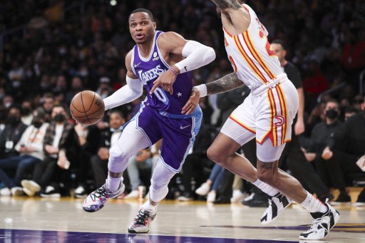 「魏少」威斯布魯克(Russell Westbrook)瘋狂打鐵被對手嘲諷。法新社