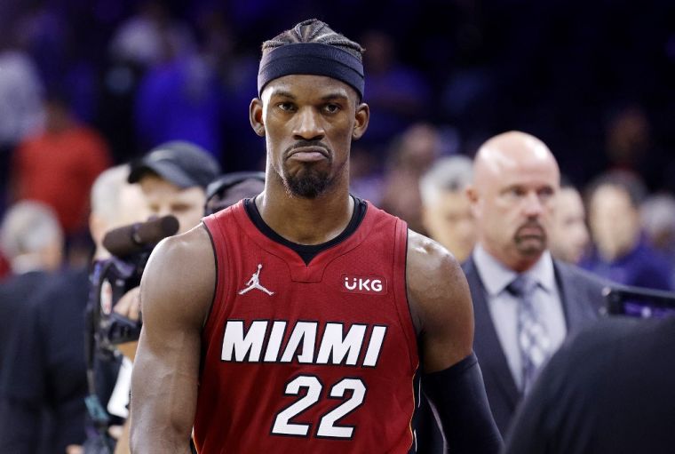 Jimmy Butler 有機會在第四戰歸隊。法新社