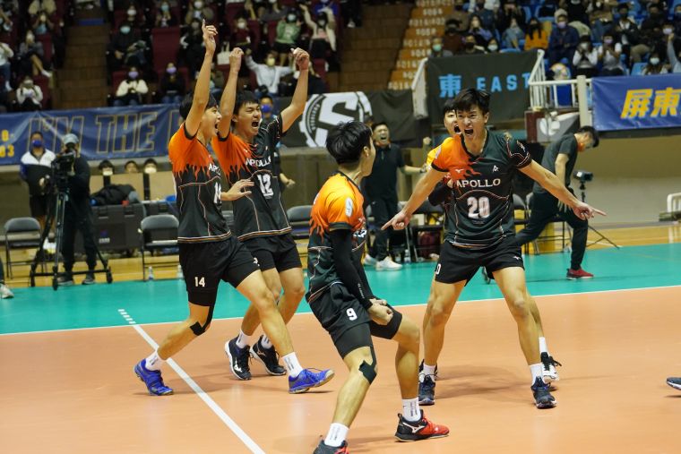 臺中太陽神五局激戰獲勝。中華民國排球協會提供