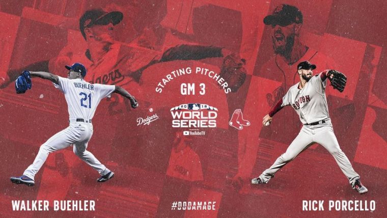 ▲世界大賽G3,道奇布勒對決紅襪波希羅。(圖/翻攝自@redsox推特)