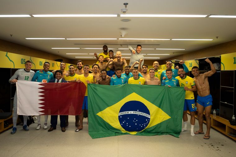巴西慶祝取得明年世足賽門票。摘自FIFA推特