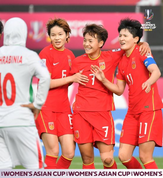 中國女足以7比0大勝伊朗。摘自亞足聯推特