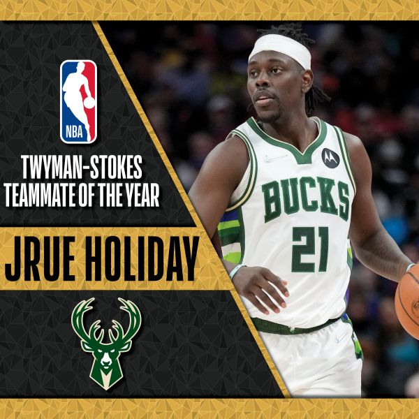  Jrue Holiday獲得年度最佳隊友。摘自NBA推特