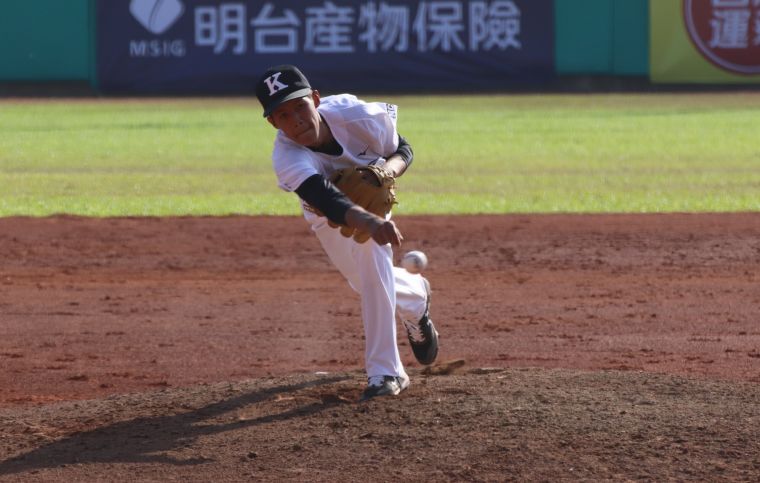 嘉大李瑞霖先發8.2局壓制開南打線。大會提供