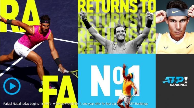 納達爾重返世界球王寶座。摘自ATP官網