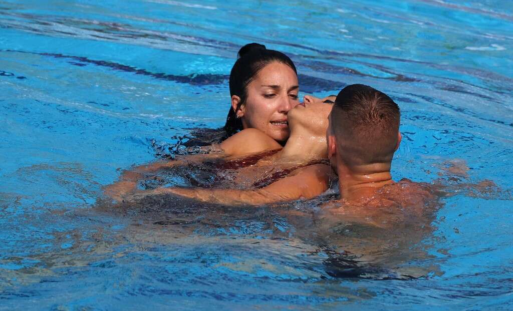 美國水上芭蕾選手艾拉薇茲(Anita Alvarez)已經兩度發生在比賽中昏厥的意外。法新社