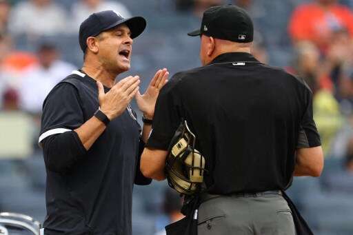 用「次等陣容」就輾壓藍鳥王牌 洋基教頭布恩(Aaron Boone)有一套。法新社