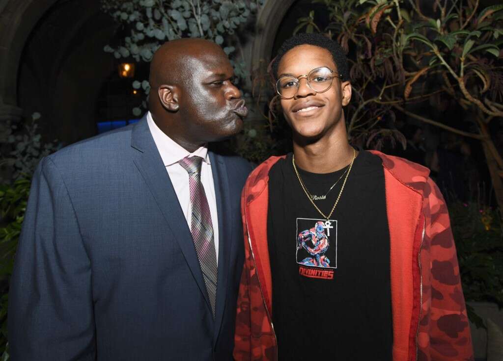 洛杉磯湖人名將「鯊魚」歐尼爾(Shaquille O'Neal)的兒子(Shareef O'Neal,右),今年確定投入NBA選秀。法新社