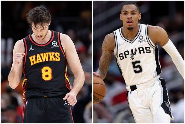 馬刺送走第一戰將 Dejounte Murray(右),換來 33 歲前鋒 Danilo Gallinari(左) + 三個首輪籤 + 一個首輪籤交換。合成照片