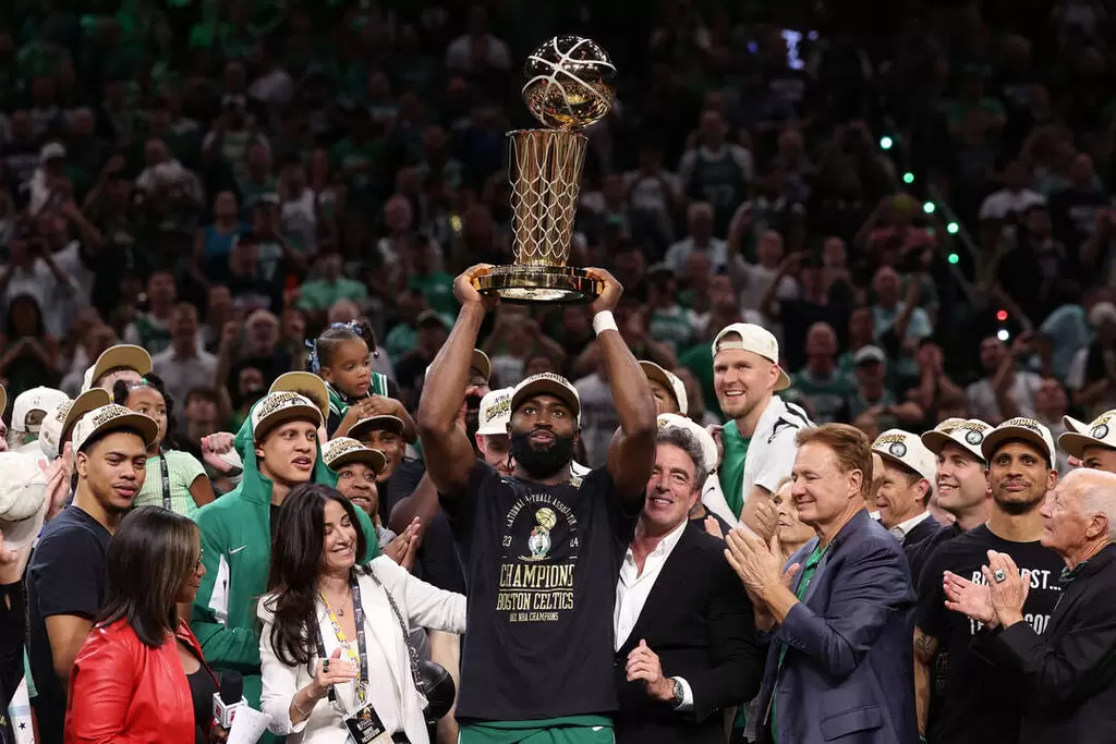 塞爾提克的布朗（Jaylen Brown）獲選總冠軍賽MVP。法新社