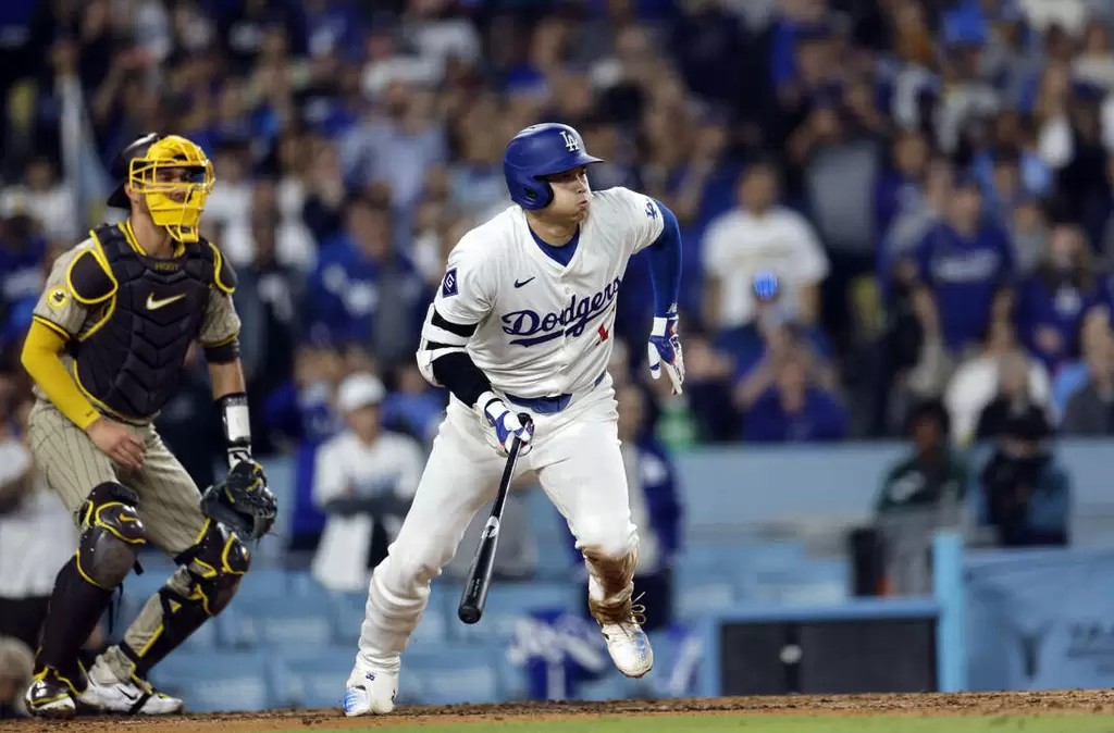 洛杉磯道奇球星大谷翔平日前敲出賽季第50轟引起哄搶。法新社