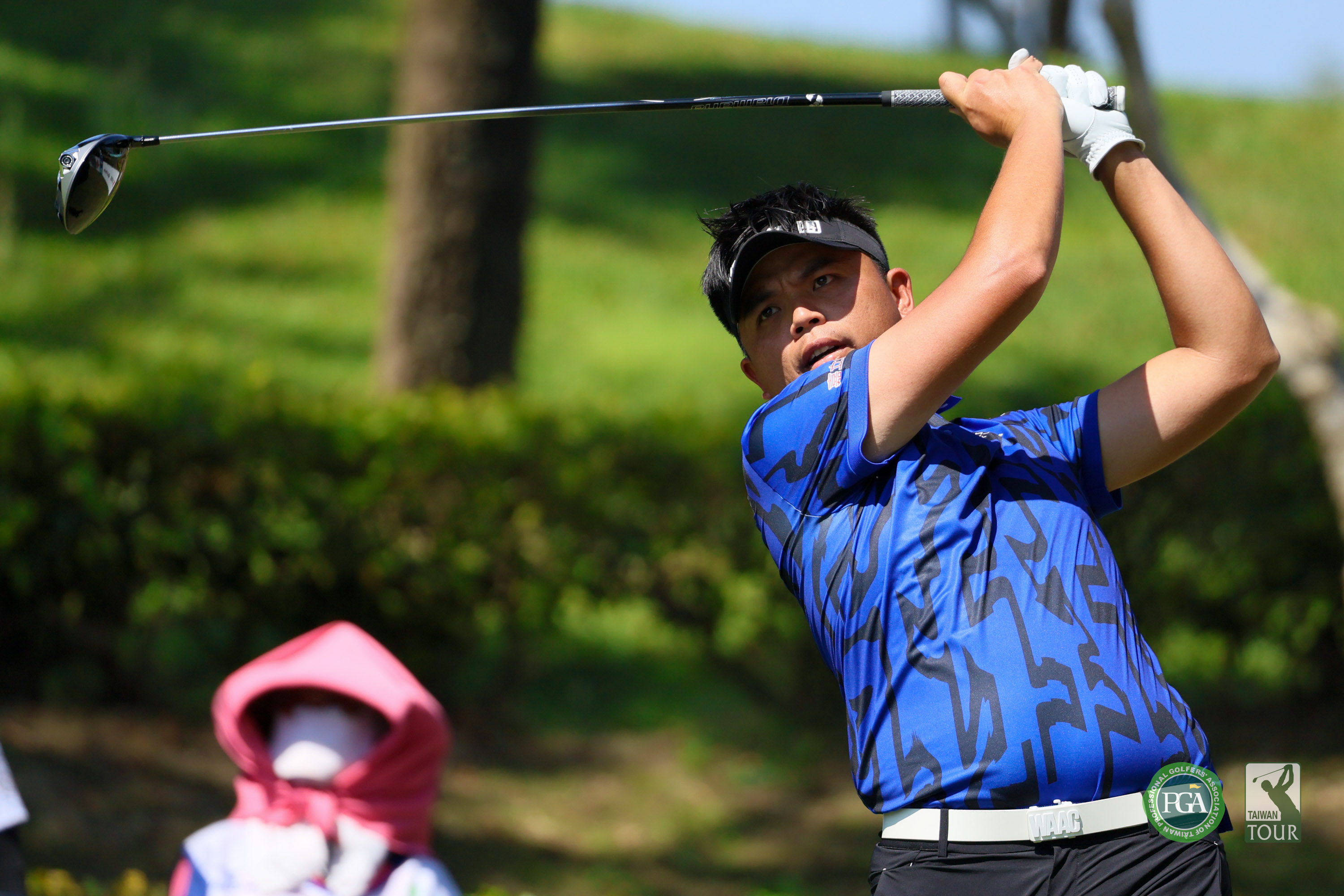 第二回合洪健堯以135桿-9獨居領先位置。Tpga／林聖凱攝