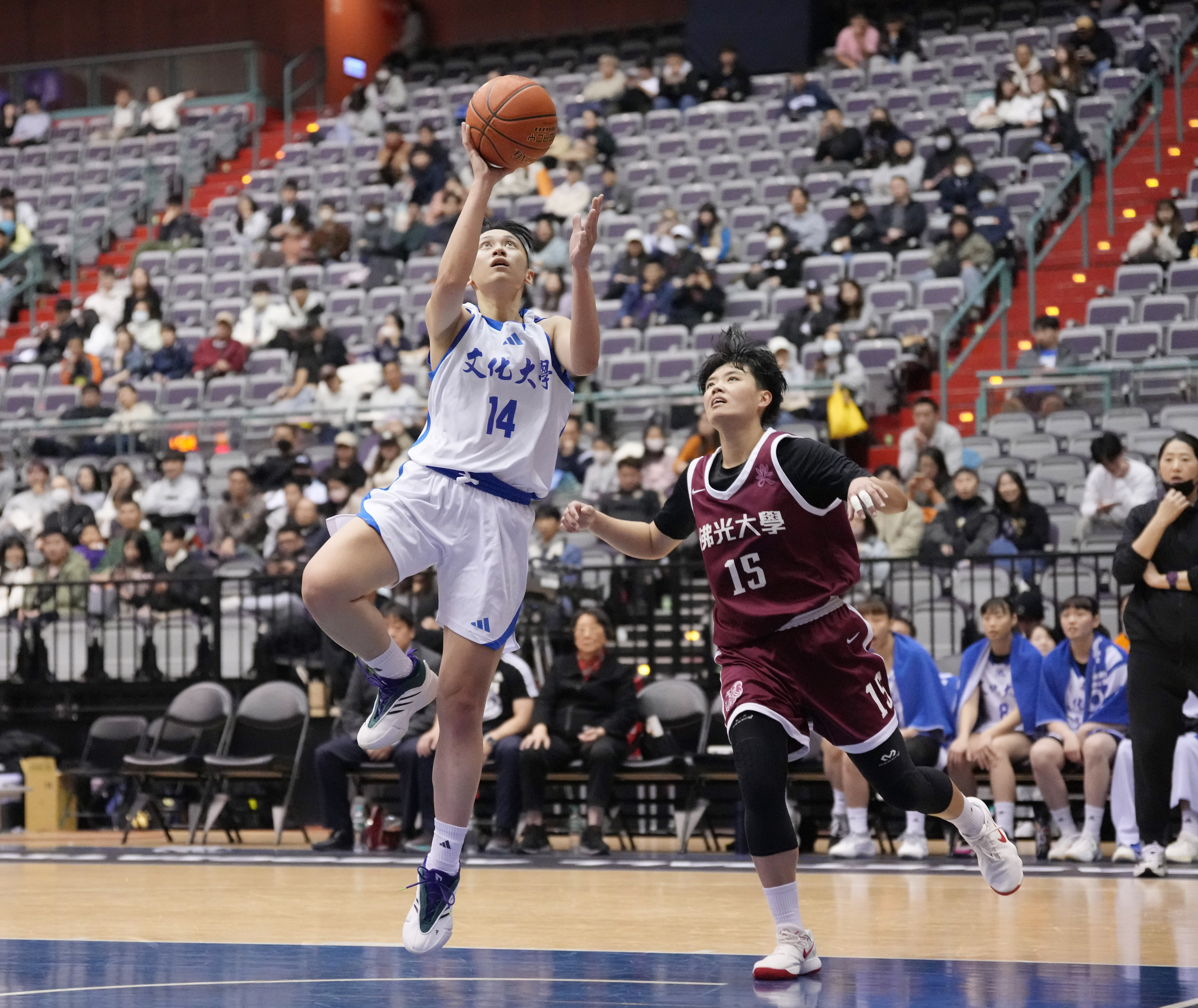  文化大學鄭慧慈單場21分25籃板。大專體總提供