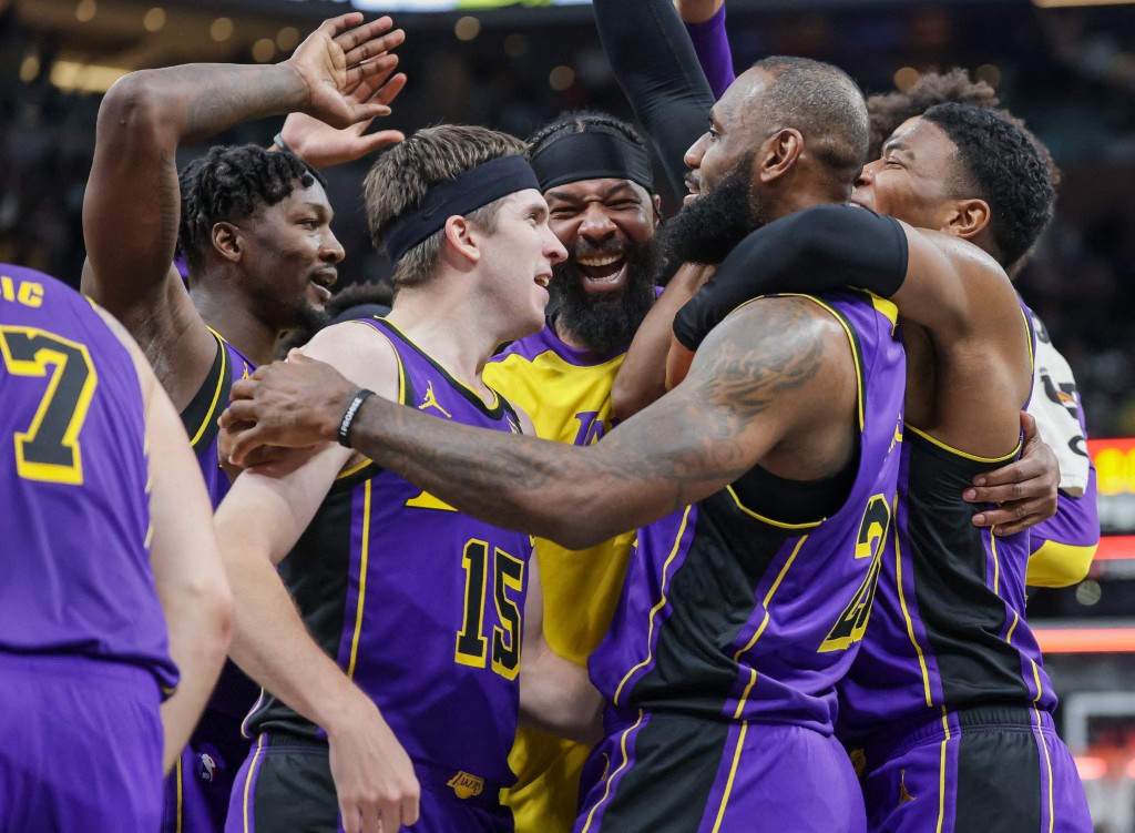 「詹皇」詹姆斯(LeBron James)中止了湖人的三連敗。法新社