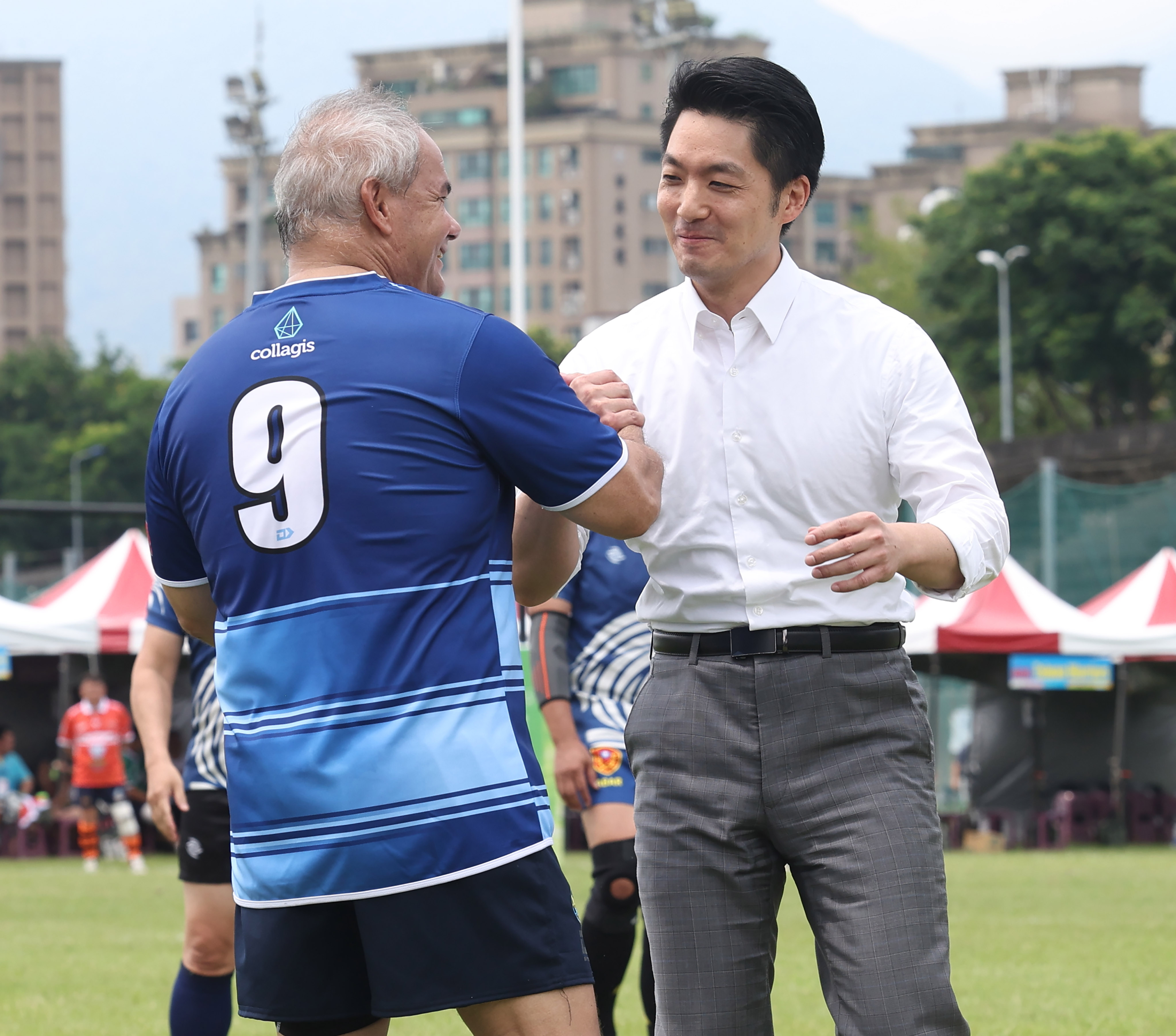 市長蔣萬安與黃金海岸市長Thomas Tate相見歡。大會提供