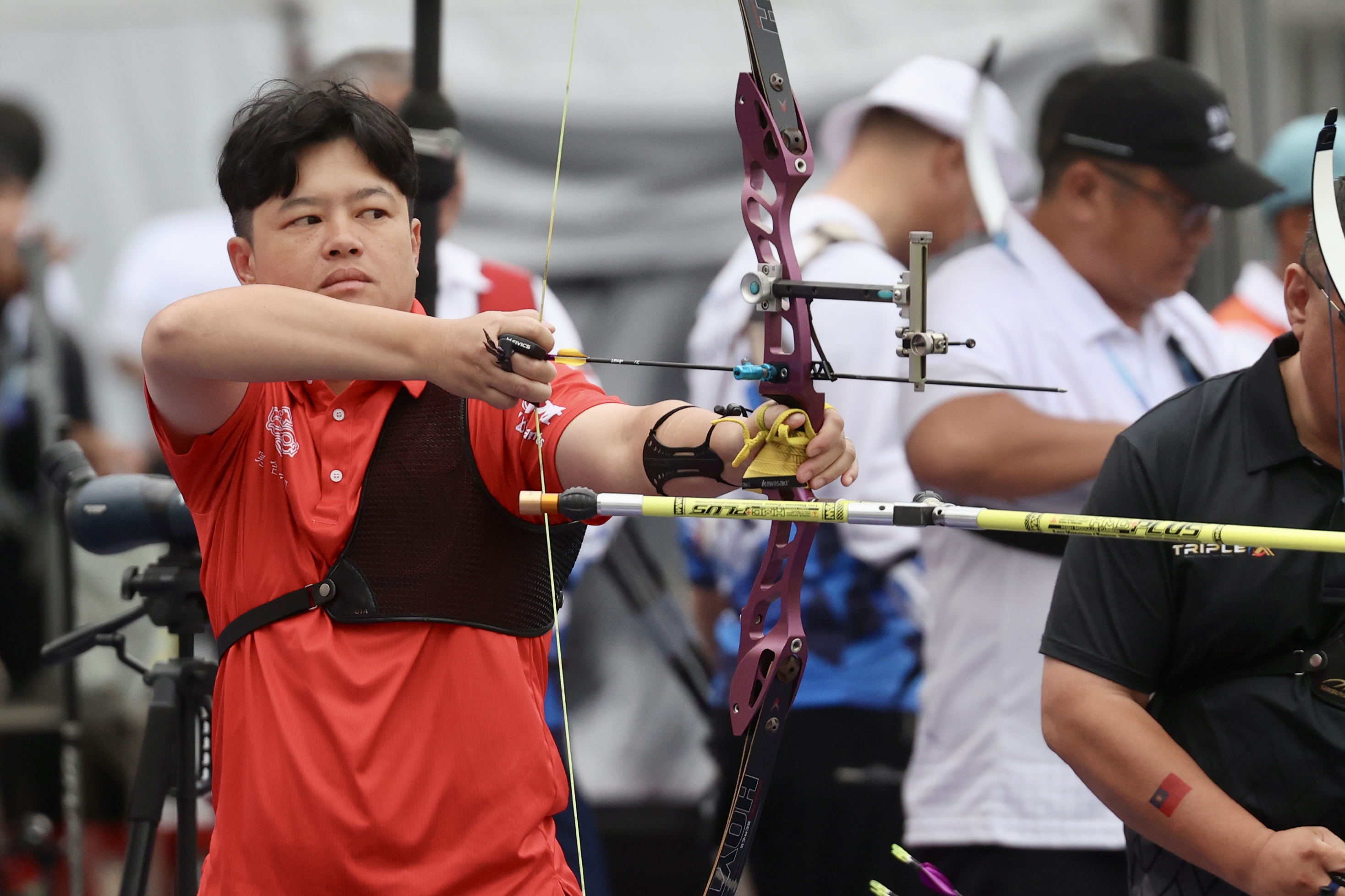 袁叔琪在世壯運資格賽中以586分高居女子40組榜首，領先第2名將近100分。大會提供