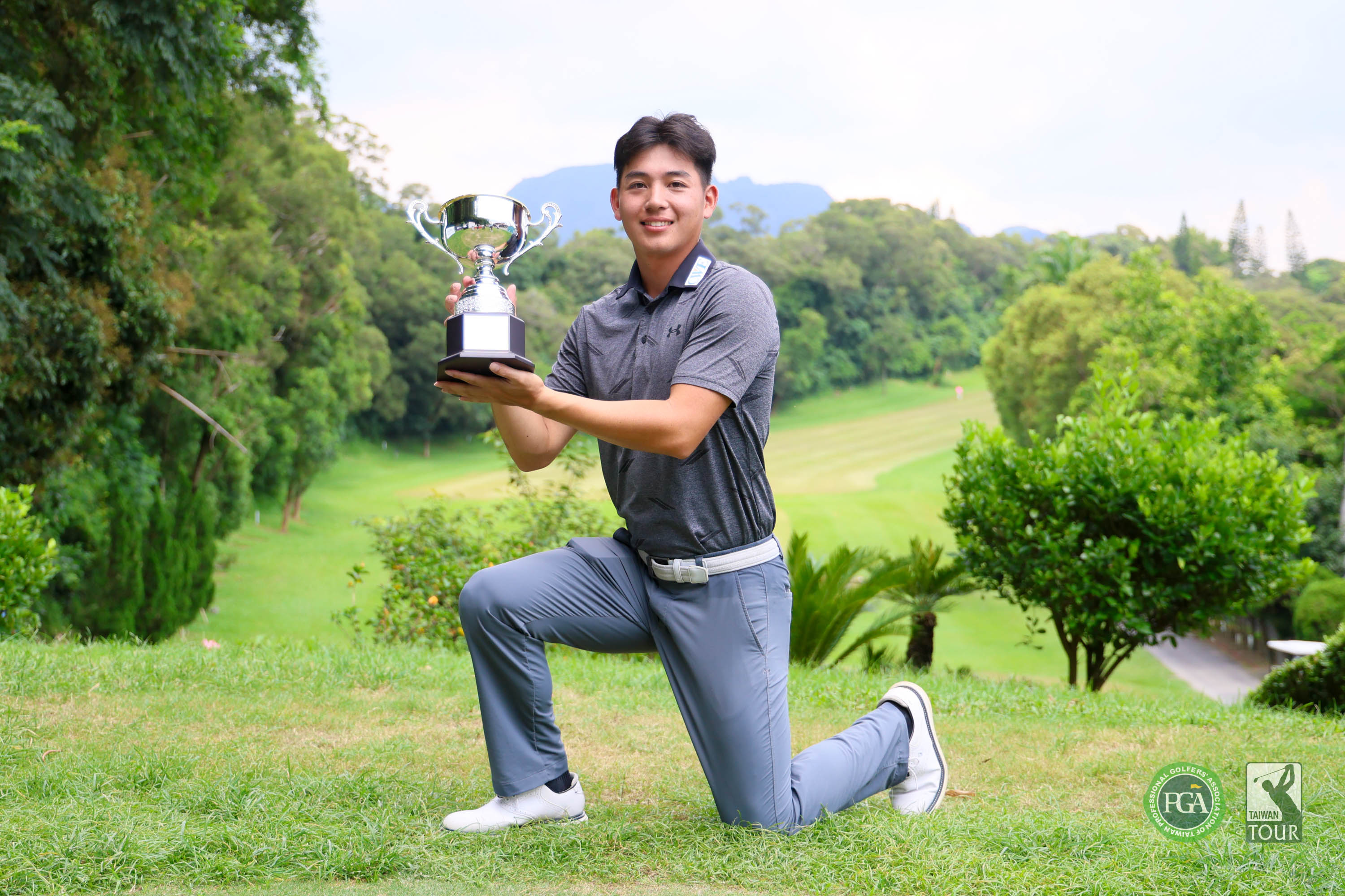 林大銪以兩回合135桿-9在霧峰球場拿下自己高球生涯首座冠軍。Tpga／林聖凱攝影