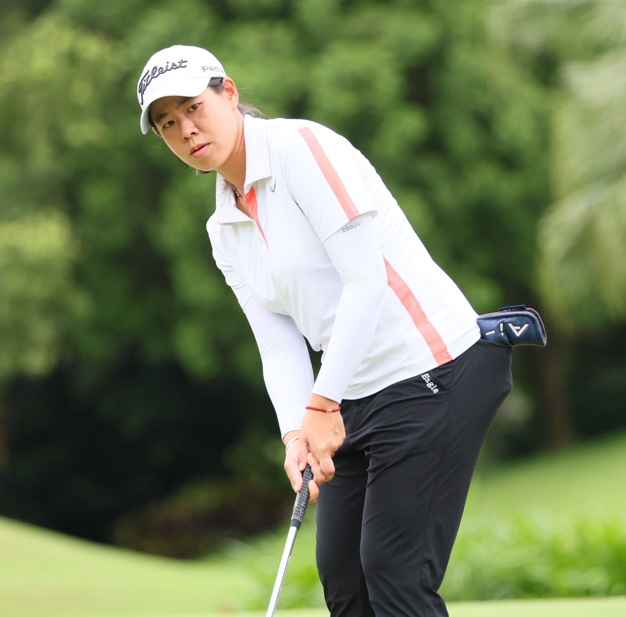 黃靖第一回合打出69桿-3的成績暫並列領先。Tlpga／葉勇宏攝