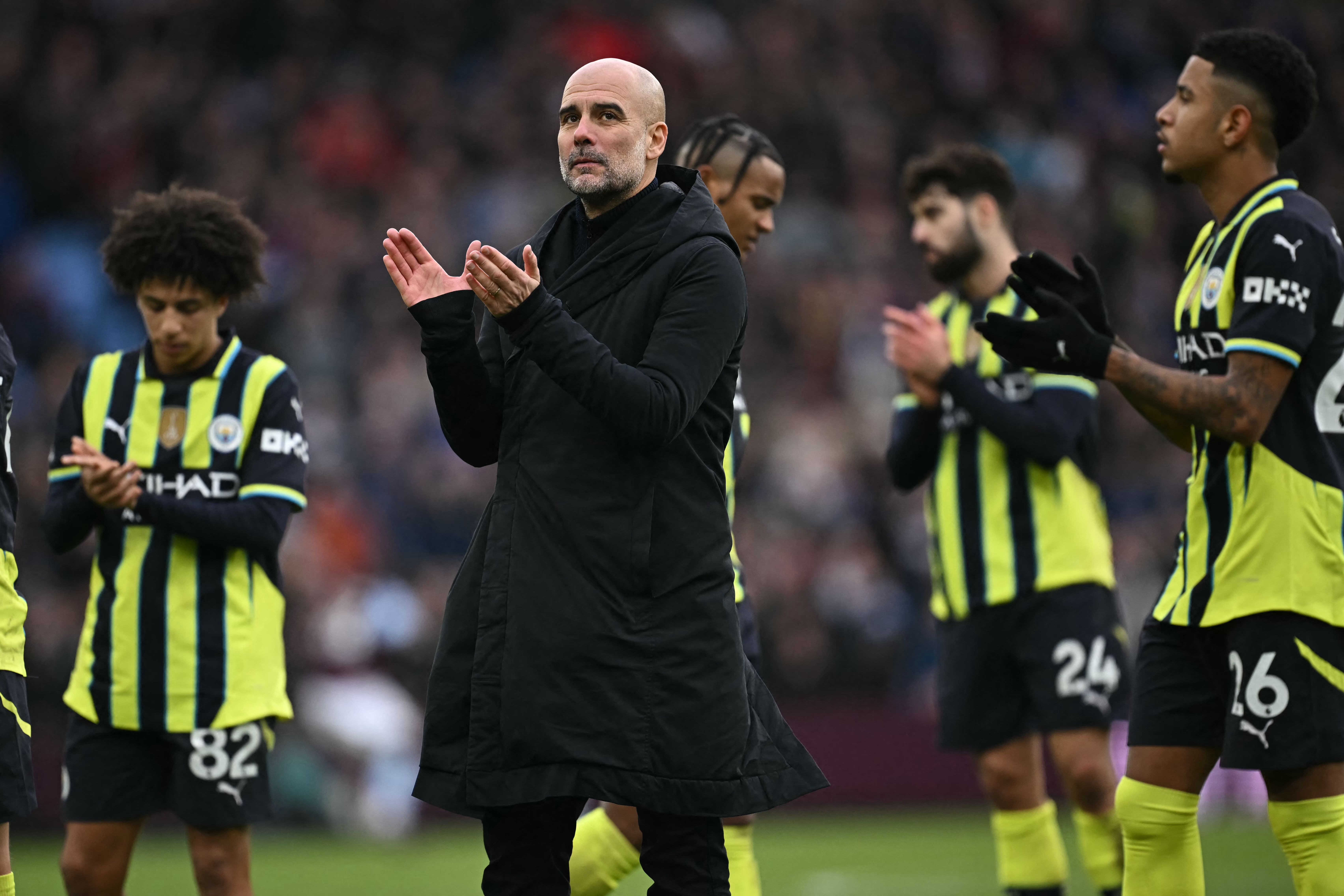 曼城總教練瓜迪奧拉(Pep Guardiola)暗酸外界的批評。法新社