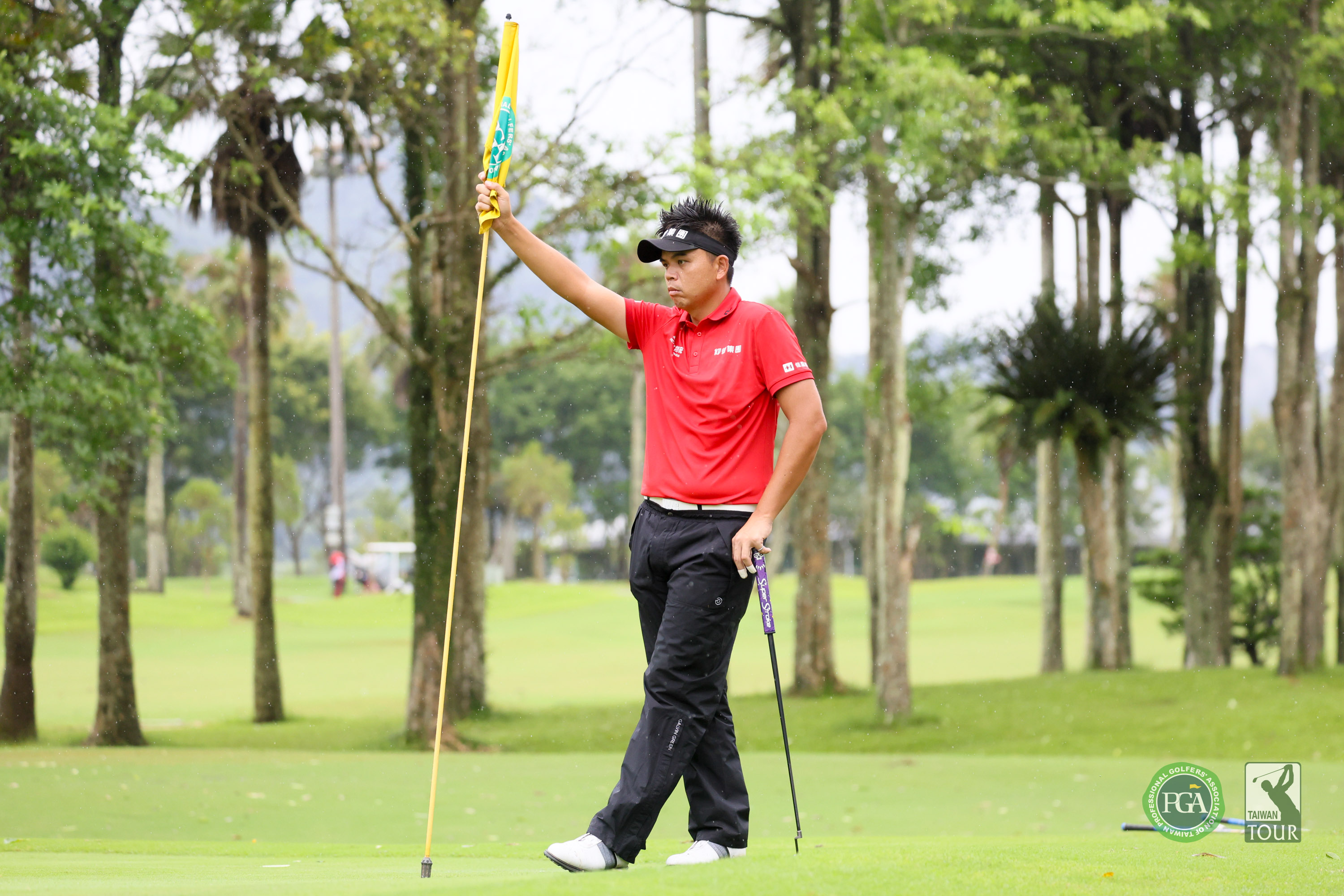 洪健堯首回合以65桿-7獨居領先位置。Tpga／林聖凱攝影 