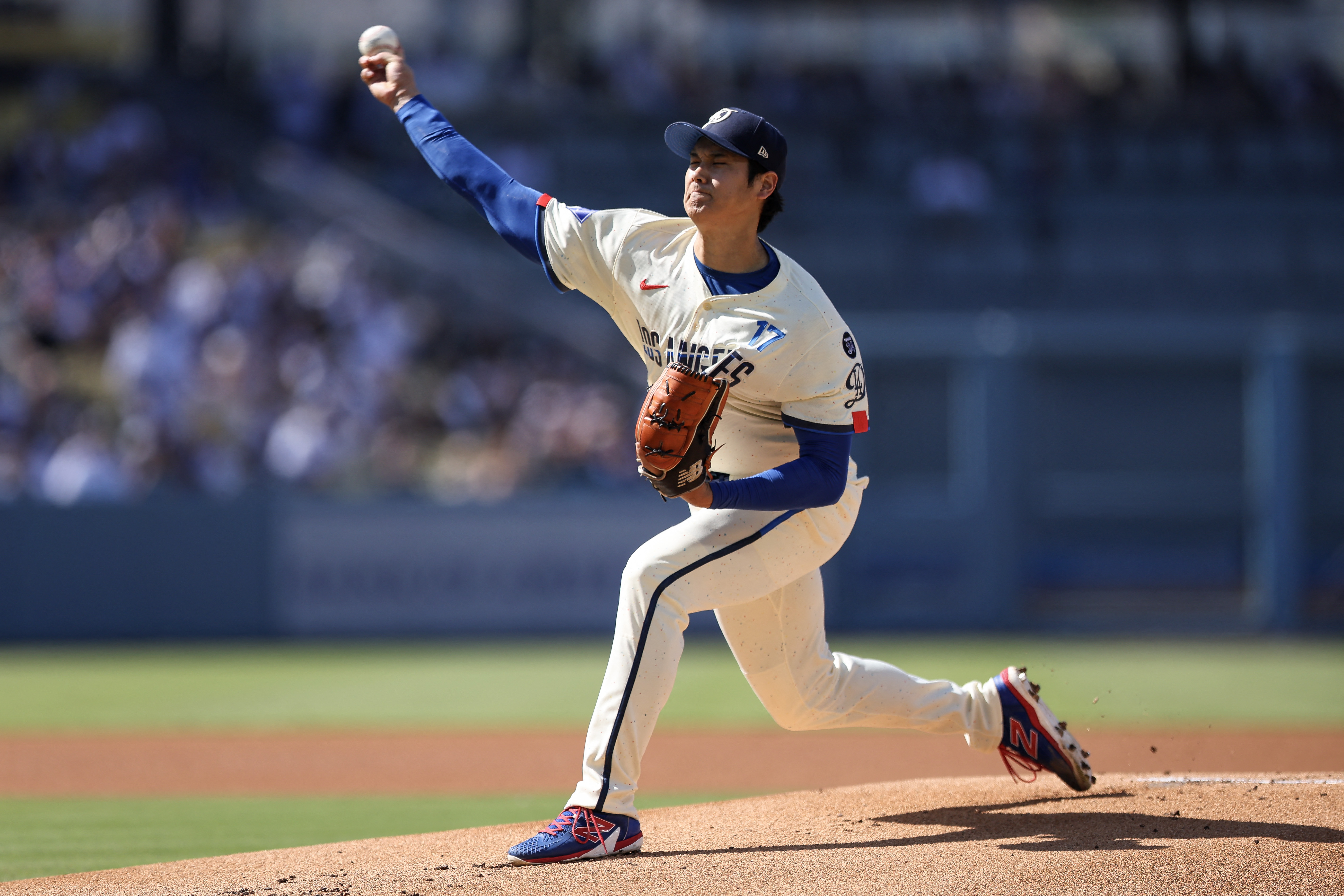 大谷翔平單局連飆3K。法新社