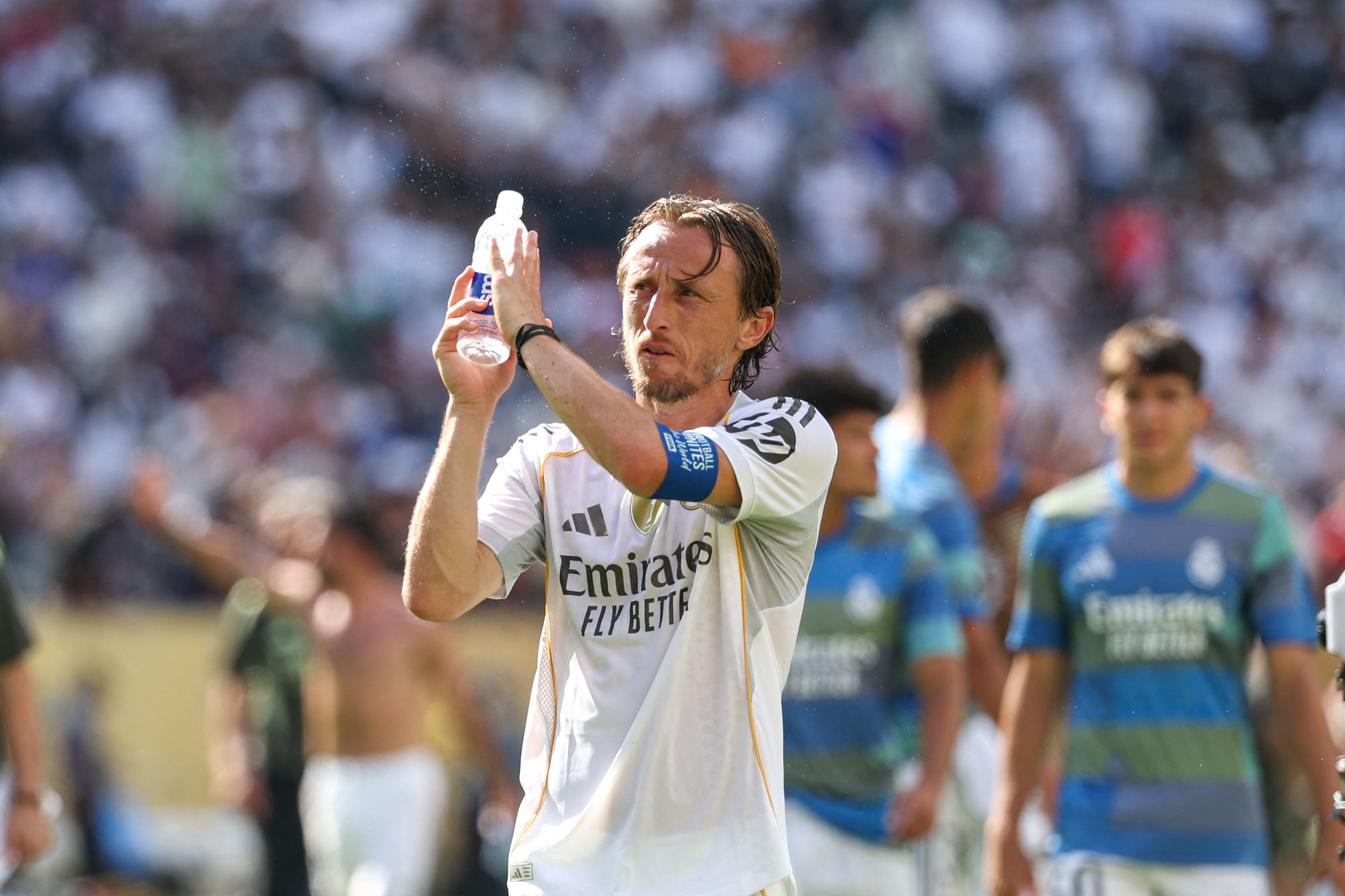 皇家馬德里中場大師莫德里奇(Luka Modric)完成在皇馬的最後一役。法新社