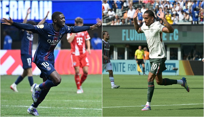 PSG的登貝萊(Ousmane Dembélé,左)將對上切爾西新援佩德羅(João Pedro)。合成照片