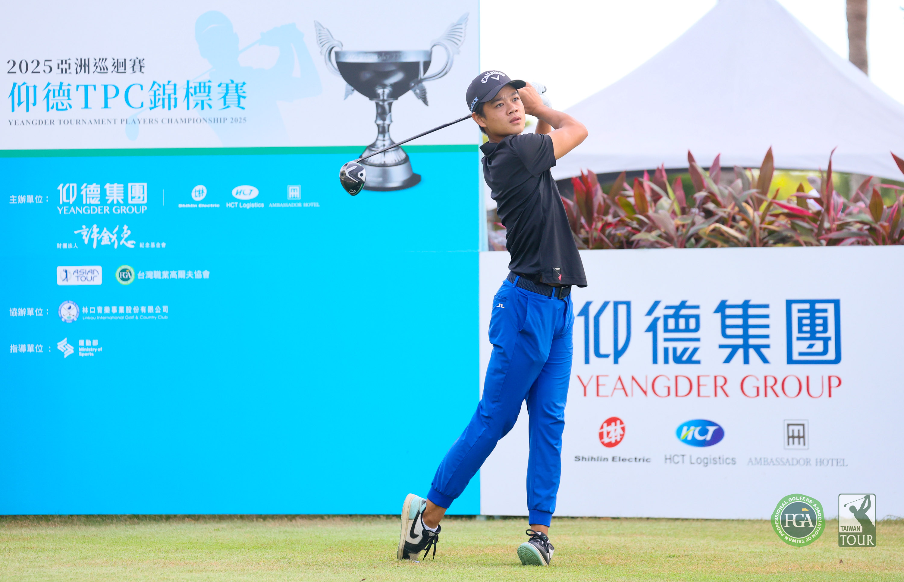 業餘選手謝承洧首回合以70桿-2為業餘選手最佳。Tpga／林聖凱攝影 