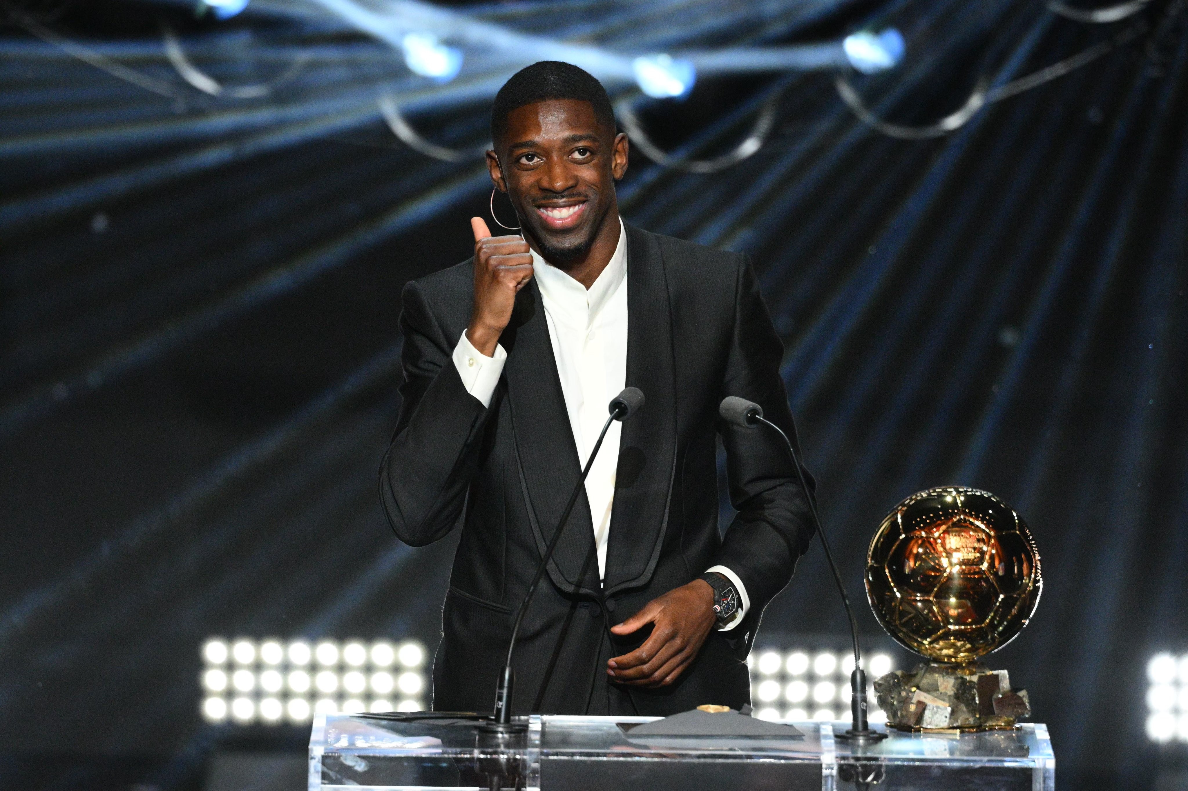 巴黎聖日耳曼的法國前鋒登貝萊（Ousmane Dembele）今正式公布榮膺男子金球獎。摘自官方推特