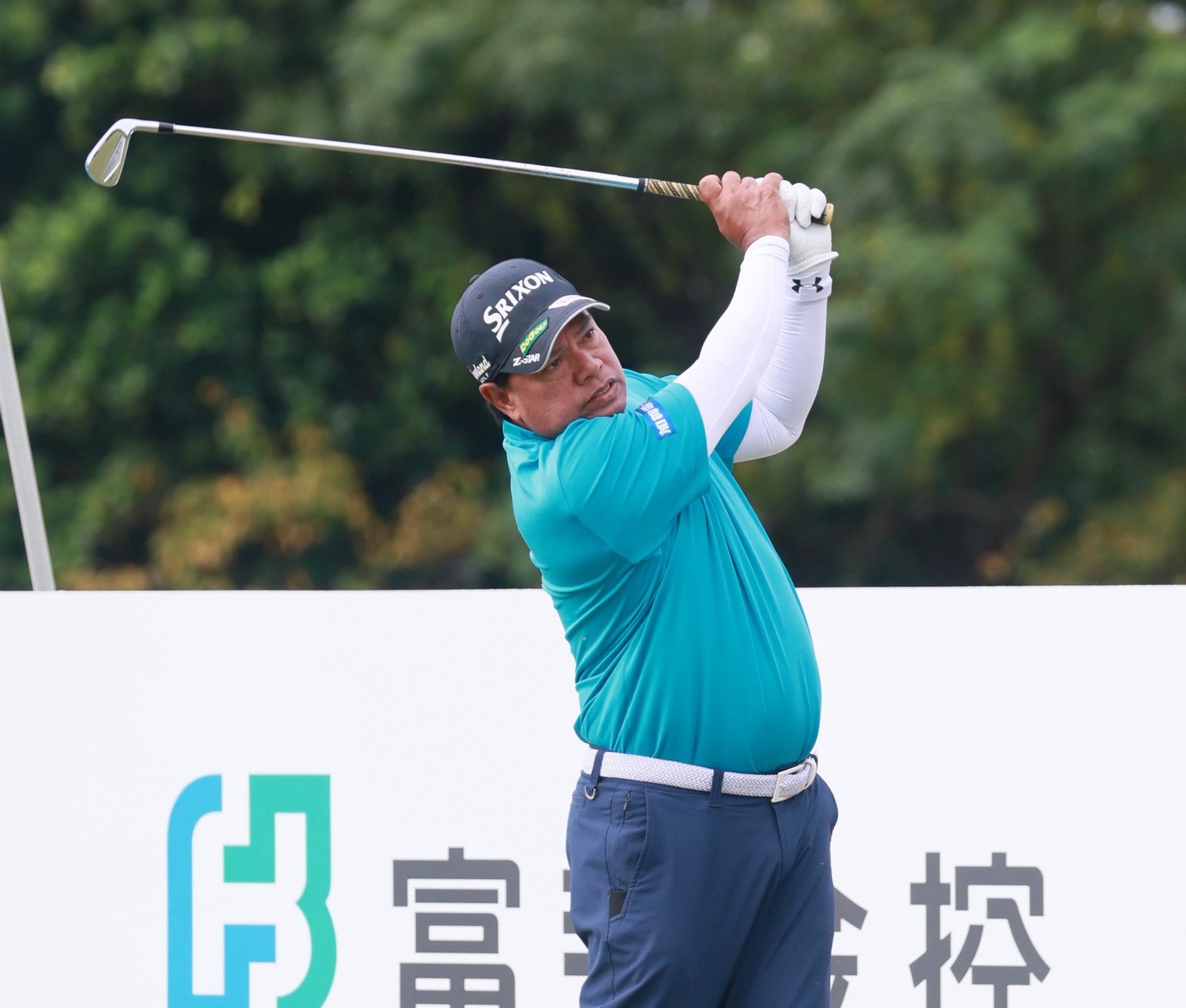 泰國高球好手馬山打完2025富邦長春公開賽第二輪後暫居第三,落後托馬倫3桿。大會提供