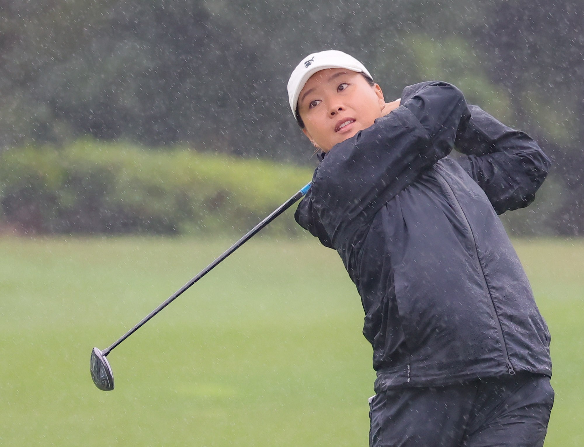 彭婕第一回合目前打完13洞以負2桿的成績暫並列第四。Tlpga／葉勇宏攝