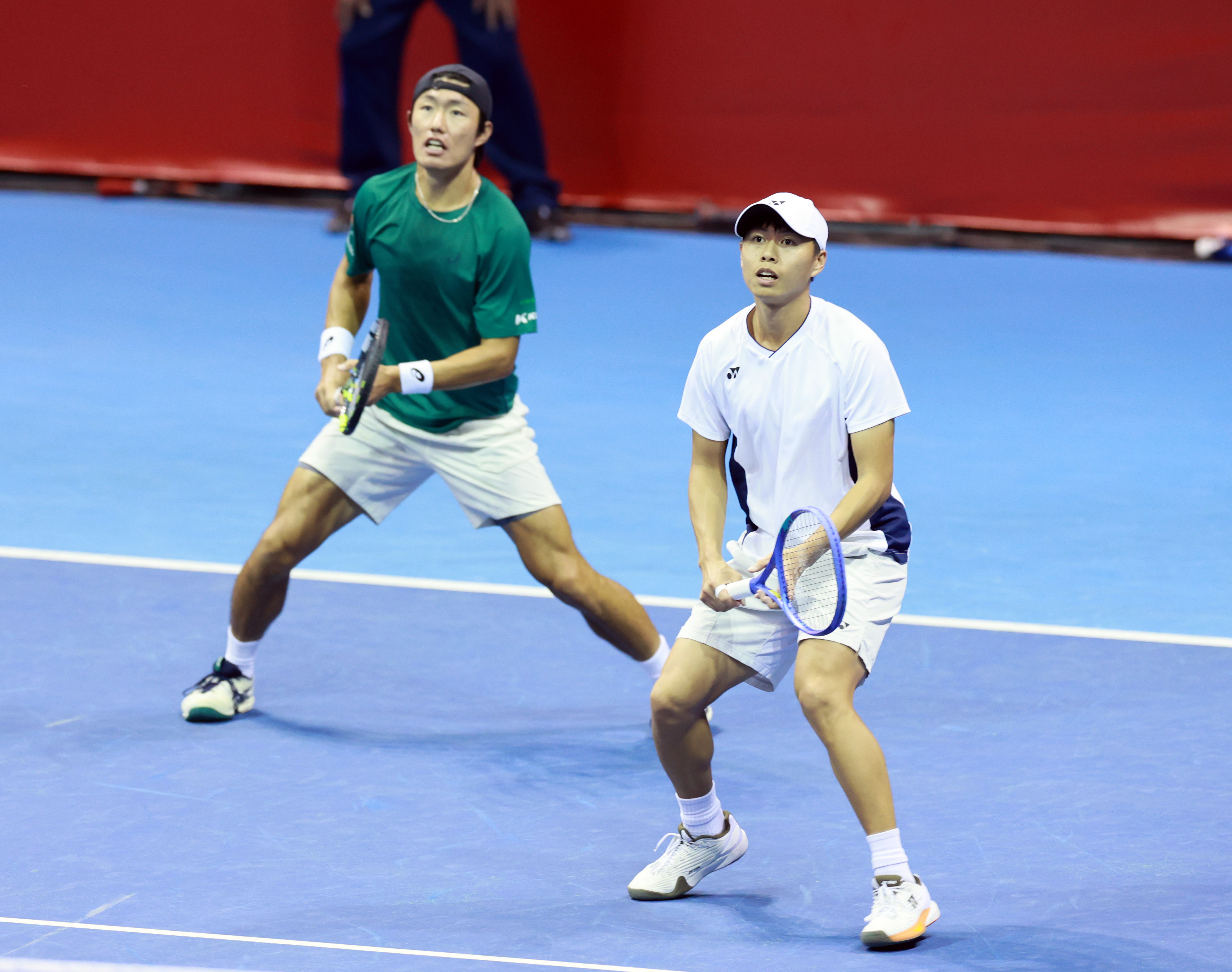 許育修／黃琮豪展現絕佳默契爆冷扳倒雙打頭號種子。海碩整合行銷提供