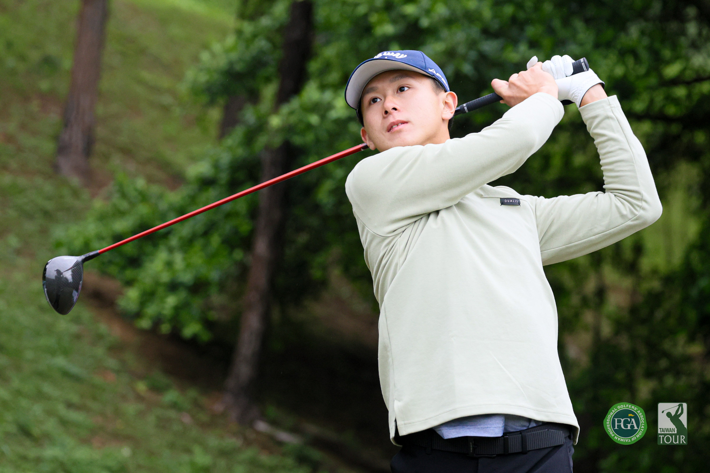 楊孝哲第一回合以72桿E暫並列第三。Tpga／林聖凱攝影