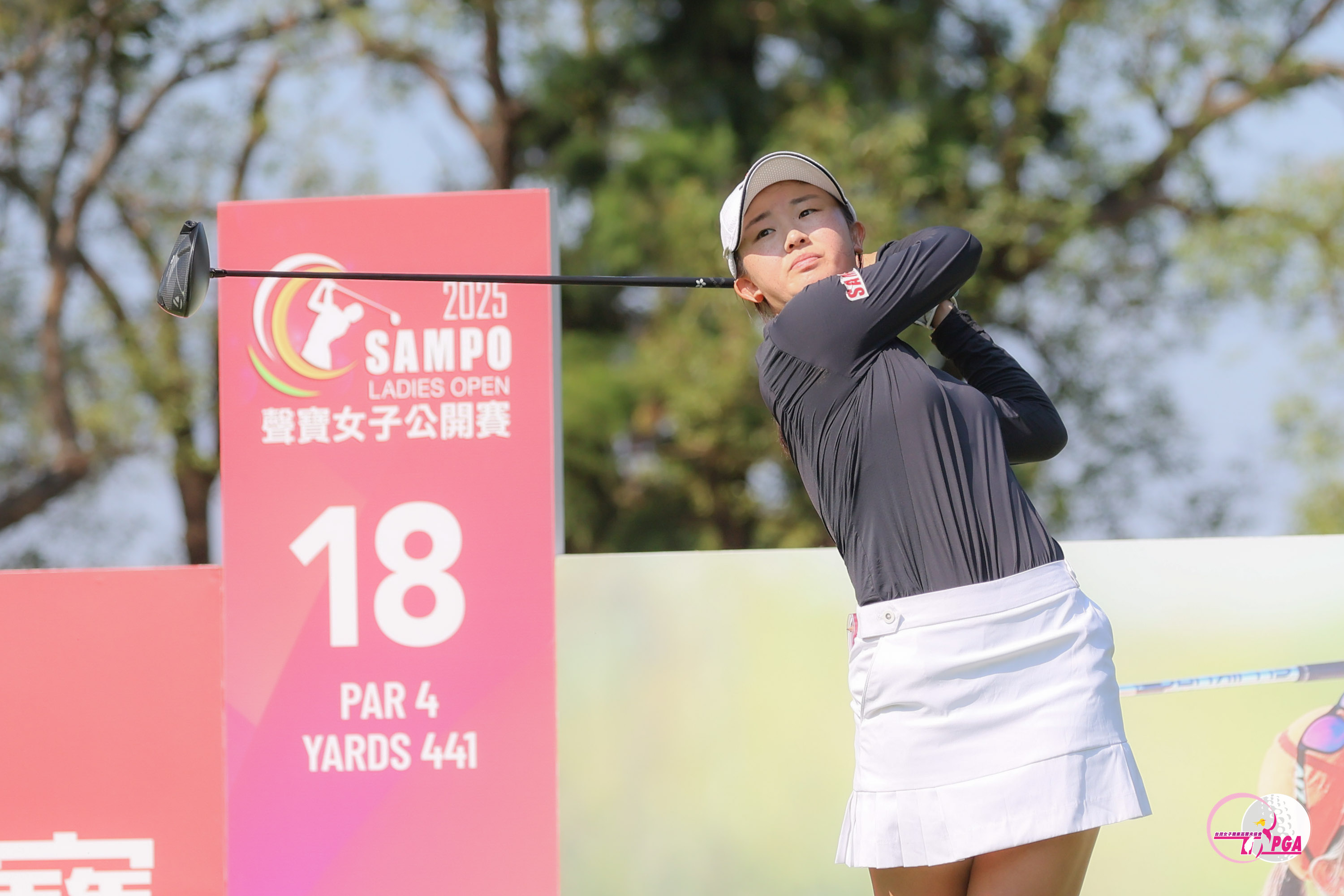 洪玉霖第一回合打出低於標準桿5桿的67桿領先群雌。Tlpga／葉勇宏攝