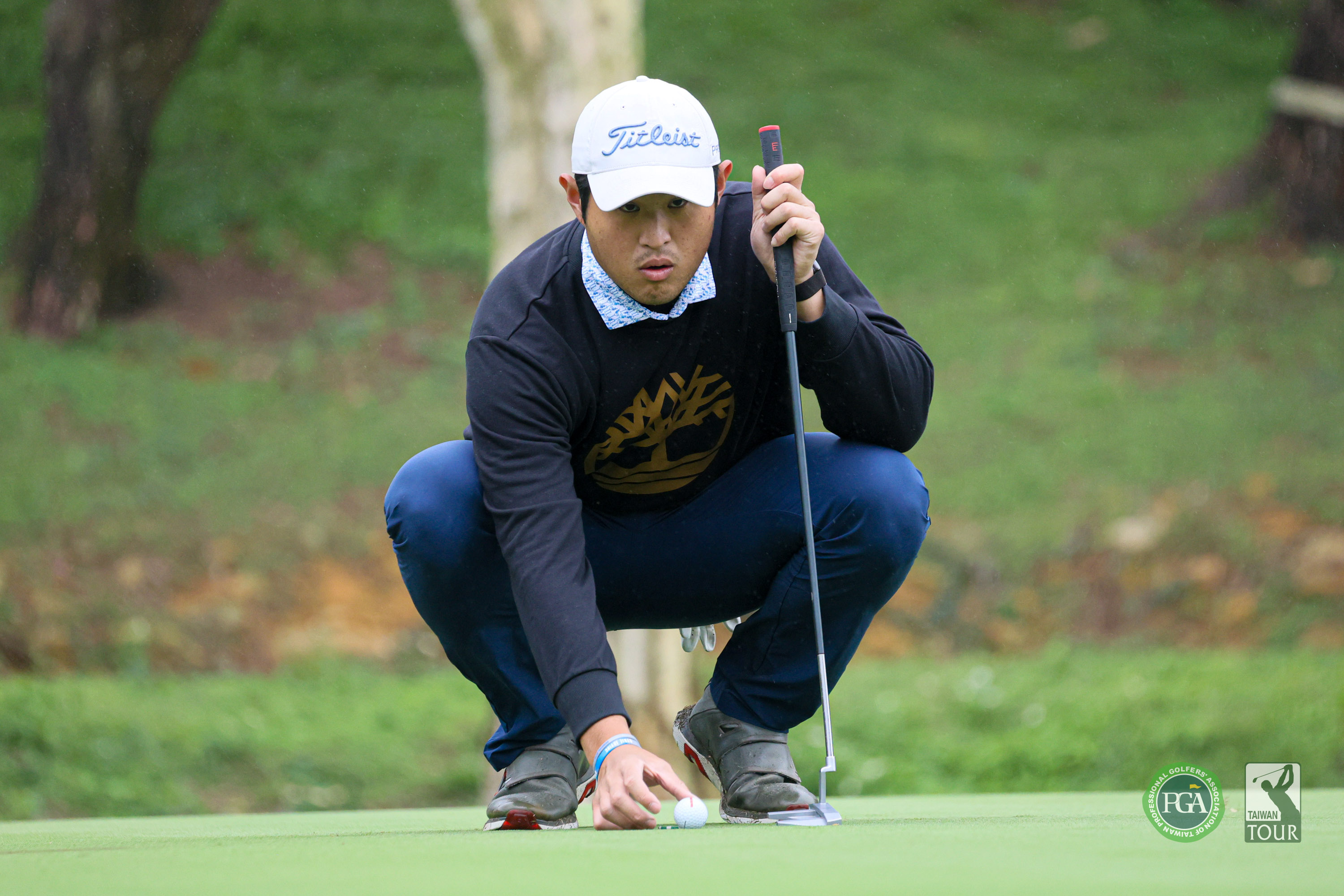 蔡凱任首回合前九洞吞下3柏忌後九洞手感回穩，打出1鷹4鳥以69桿-3暫居第一，目前獎金排名第二問鼎獎金王呼聲大增。Tpga／林聖凱攝影 