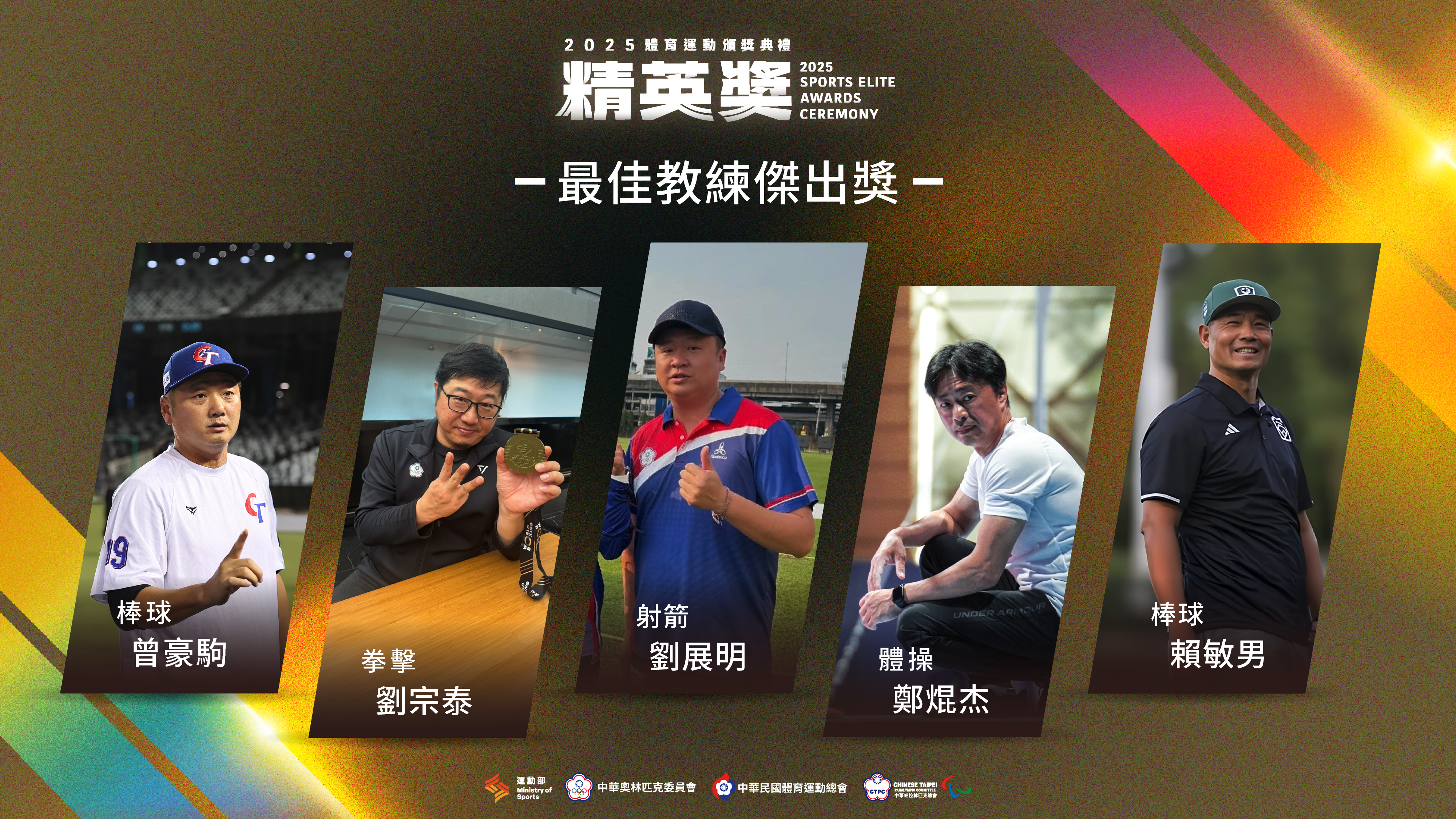 最佳教練獎入圍者。運動部提供