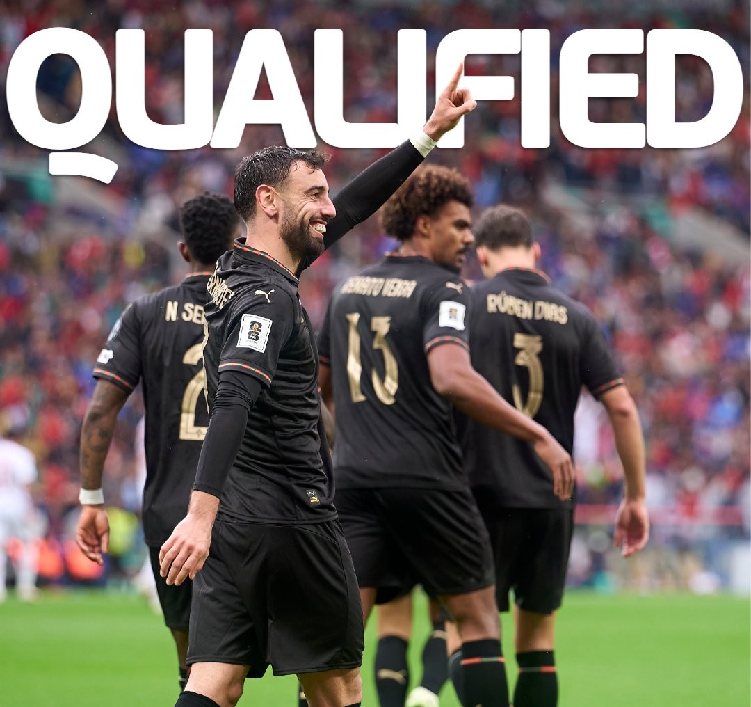 葡萄牙取得明年世界盃門票。摘自歐足聯推特