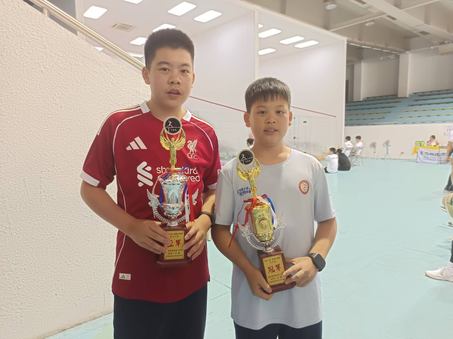 於上海唸書的兄弟檔康佐赫（左）康力升拿下一冠一亞。TSA動勢運動推廣工作室提供