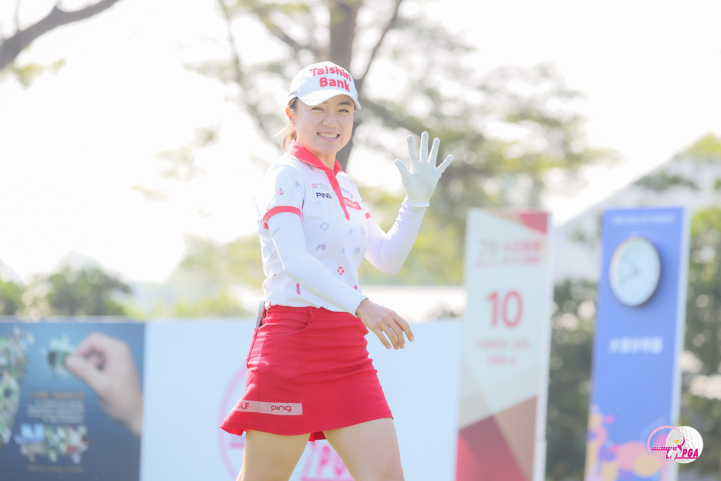 蔡佩穎第一回合打出68桿-4的成績暫居第二。Tlpga／葉勇宏攝